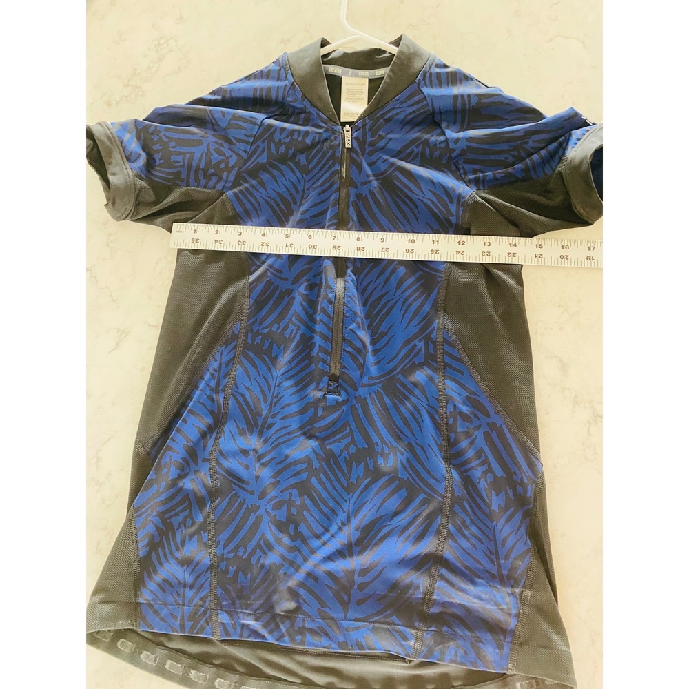 VSX Victoria's Secret Sport Cycling Jersey Blue Black Palm Print Size S P - Picture 4 of 5